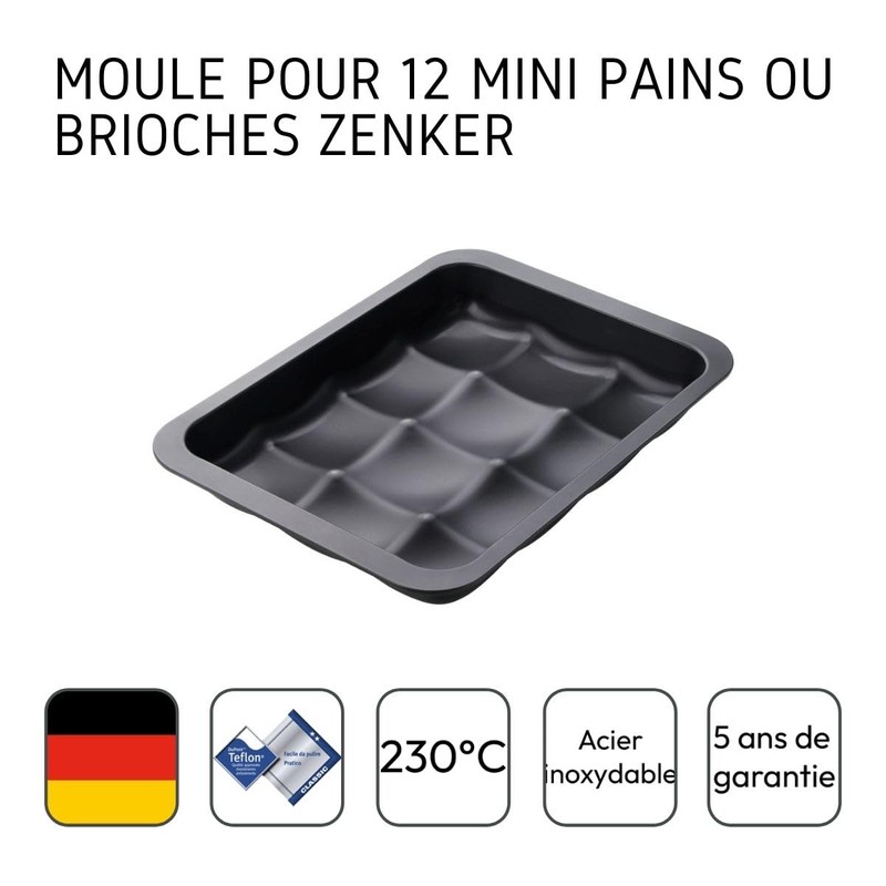 Zenker Bun Pan Black Metallic, High Quality Steam Noodle Mould
