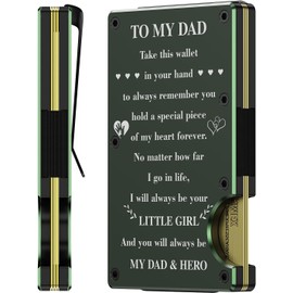 Father's Day Gifts for Dad from Daughter: Wallet & Analog Watch & Keychain Gift Set for Father, Mens Slim Money Clip Gifts
