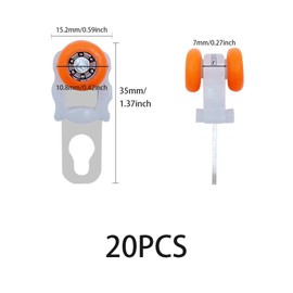 XINGSUI Pack of 20 Curtain Track Roller, Bearing Wheel with Two Wheels, Curtain Gliders, Silent Roller, Directional Roller, for Curtain Rails