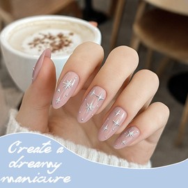 1 Box Star Nail Charms, Nail Charms Silver, 3D Star Nail Art Charms, Y2K Star Charms Nails, Metal Stars Nail Charms, Nails Accessories, for DIY Jewellery Decoration Nail Decorations