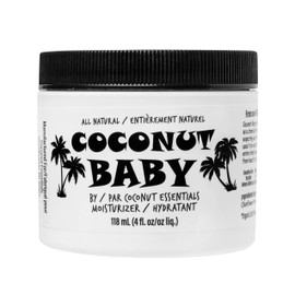 Coconut Essentials COCONUT BABY Oil for Hair & Skin - All Natural Moisturizer - Unscented baby oil, Massage, Sensitive Skin, Healthy Hair, with Sunflower and Grapeseed oils - 4fl oz | Coconut Essentials