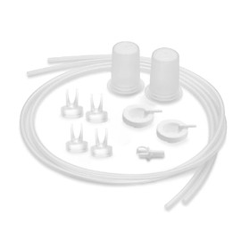 Ameda HygieniKit - Kit de piezas de repuesto para extractor de leche, 4 válvulas, 2 tubos de silicona, 2 diafragmas de silicona, 2 tapas adaptadoras, 1 adaptador de tubo, compatible con todos los sistemas de recolección de leche Ameda HygieniKit, mantien