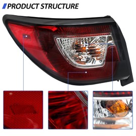 LEAVAN Outer Tail Lights Assembly Fit For 2013 2014 2015 2016 2017 Chevy Traverse Left Driver and Right Passenger Side Rear Taillight Replacement 84266019 23301756 GM2804112C (Left Driver Side)