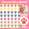 MECCANIXITY Multicolor Paw Print Stickers 4200Pcs 0.35inch Self-Adhesive Colorful Dog