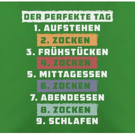 Cushion 50 x 50 cm – Statement with Sayings – Der perfekte Tag – Zocken – White – 50 x 50 cm – Green – Gamer Cushion Cover Sayings Game Men's Cushion Gaming Cushion and Filling Saying Gamer
