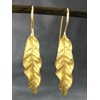 Long Earrings Leaf Hanging - Gold-Plated 925 Sterling Silver -