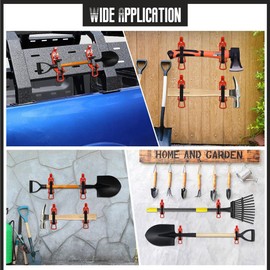 Xuegier Shovel Mount for Roof Rack, Metal Rubber Clamps, Wall Mounting Brackets, Quick Release Holder Mount Kit(4 Pcs) Red Durable Easy Install Easy to Use