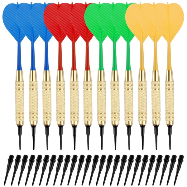 Darts with Plastic Tip, Pack of 12 Professional Darts with