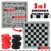 Giant Checkers Board Game Set,3 in 1 Tic Tac Toe
