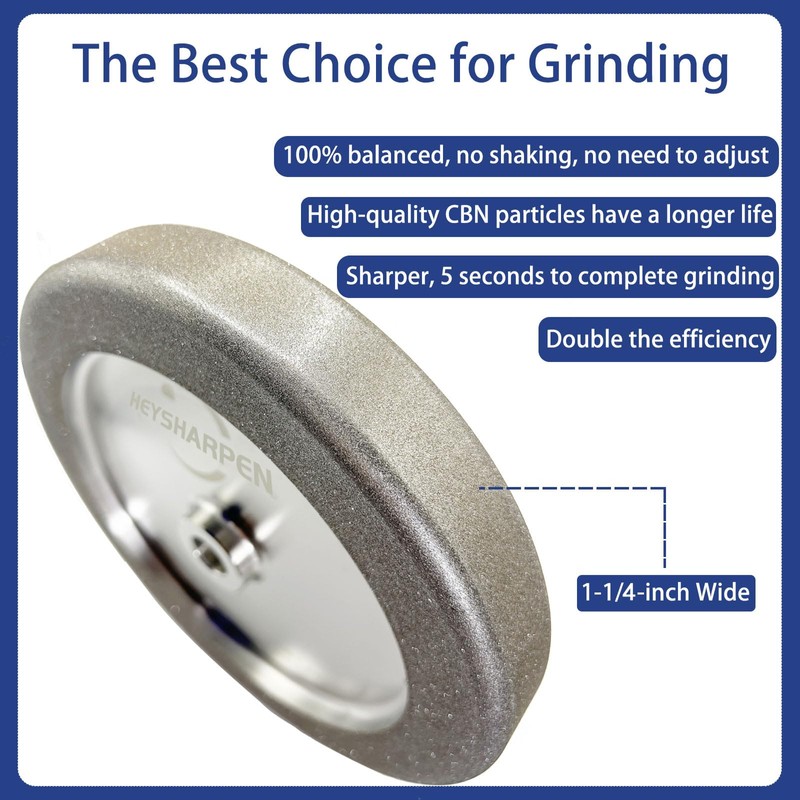 4 in 1 CBN Grinding Wheel 8 inch 180 Grit,1.25”