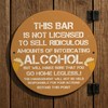 Red Ocean Funny Bar Signs For Outside Round Wall Plaque