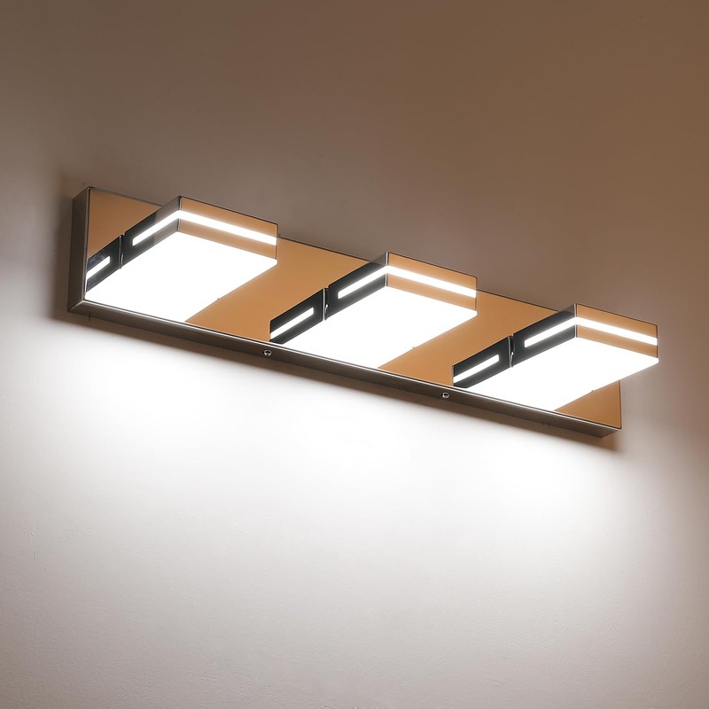 SineRise LED Modern Bathroom Vanity Light Fixtures (3-Light, 24-Inch), Chrome
