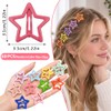 Y2K Star Hair Clips,60 Pcs 1.29 Inch Colorful Snap Barrettes