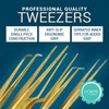 O'Creme Set of Culinary Tweezer Tongs Offset, Straight and Curved,
