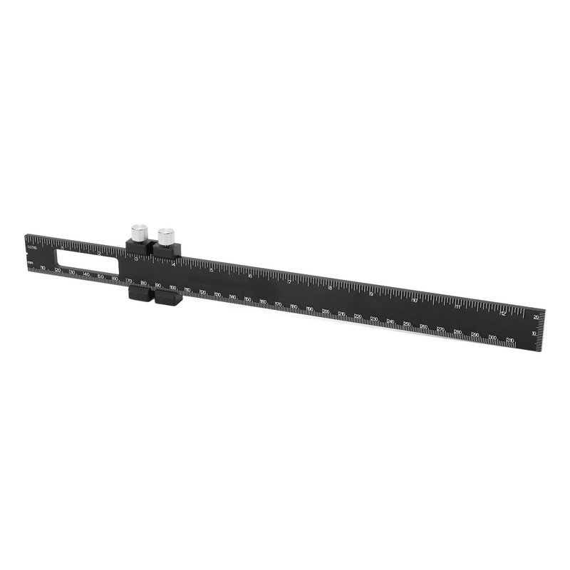 T Square Woodworking Ruler Aluminum Alloy Adjustable Slide Stop Scribing