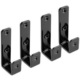 HARSKIYER 4pcs Metal Bed Ladder Hooks Brackets, Black PVC Coated Bed Hooks Heavy Duty j Hook Hanger Utility Hooks Hanger Replacement Hooks for Bunk Bed Decoration Hook Tool