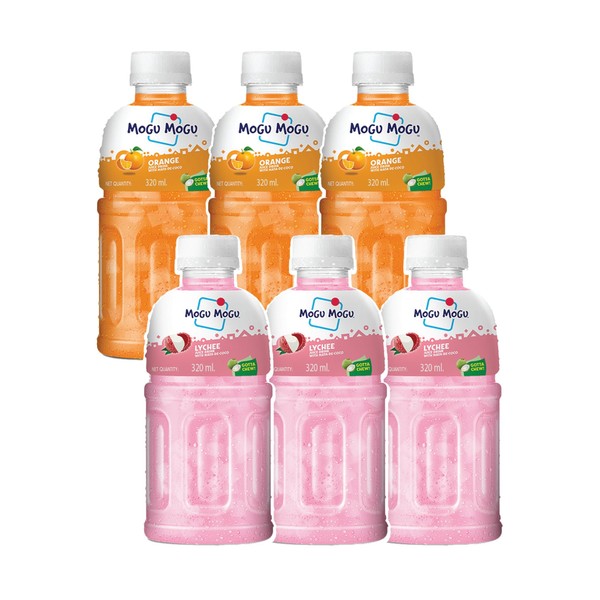 Mogu Mogu Orange and Lychee Juice 25% with NATA De