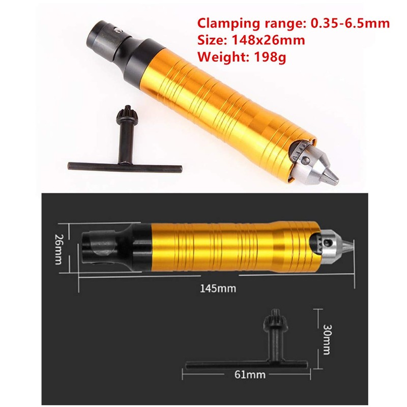 0.3-6.5mm Flex Shaft Drill Chuck Handle Adapter Attachment, Flexible Shaft