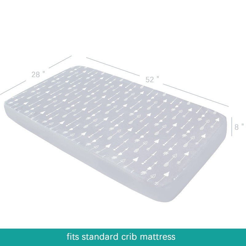 Crib Sheets(52" x 28"), 4 Pack for Standard Size Crib