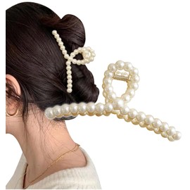 Herbeluemily Hair Clip Hair Claw Hair Accessories Barrette Pearl Bijou Pearl