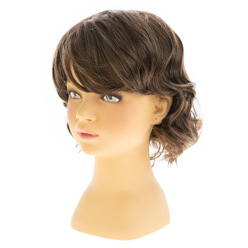 RicHyun Short Wavy Brown Kids Wig Synthetic Fluffy Boys Wig