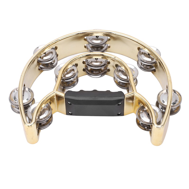 Double Row Hand Tambourine Metal Tambourine with Plating Bells Percussion