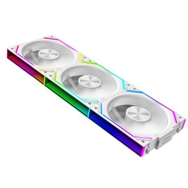 Jungle Leopard Splicing Type ARGB PC Fan Triple Pack, Daisy Chain Fan 120 mm Fan (V2RS, White Reverse Flow)