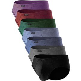 BAMBOO COOL Men's Tagless Briefs Coverd Waistband Comfort Soft Underwear with Contour Pouch Breathable Underpants, Multipacks