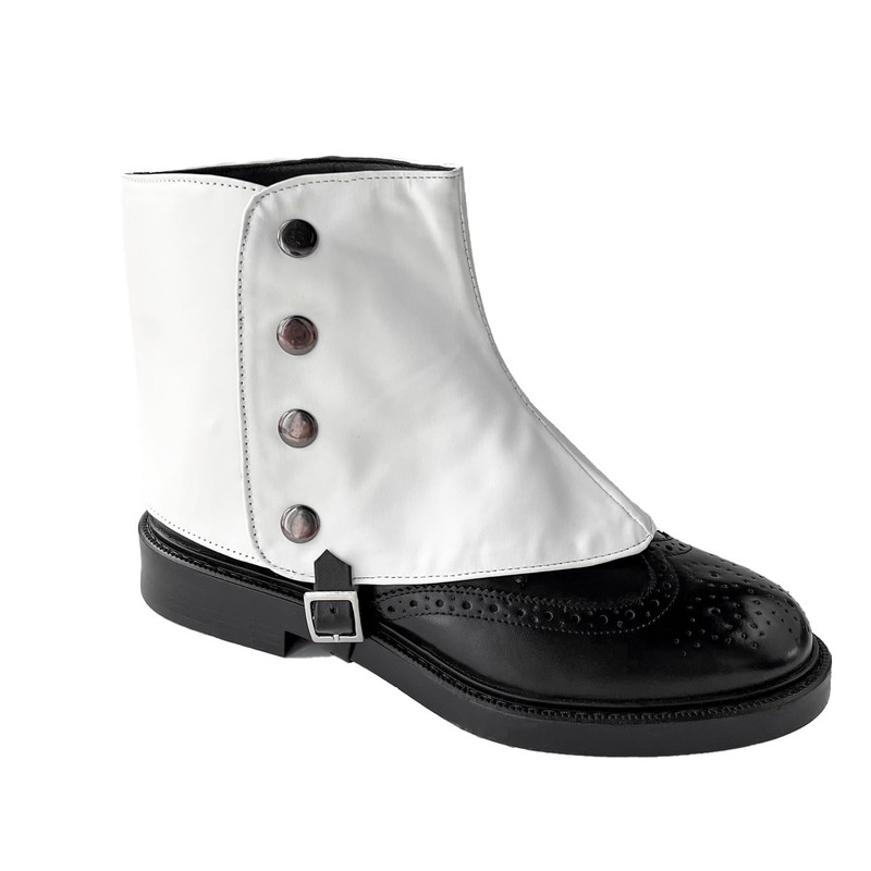 Men's Gangster Spats 20s Leather Boot Covers for Men Snap