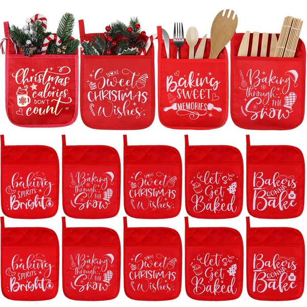 Yaomiao 10 Piezas Agarraderas de Olla para Cocina Navideñas con