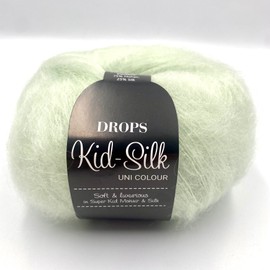 DROPS Knitting Kid Silk - Brushed Mohair - 4 Ply Fingering Yarn - 47 Pistachio Ice Cream
