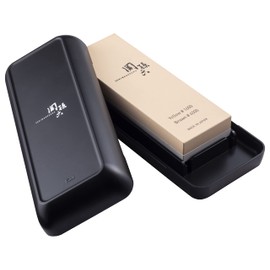 Kai Corporation AP0334 Sekisonoku Combination Whetstone Knife Sharpener #1000#4000 Storage Case Included, Made in Japan