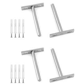 Floating Shelf Bracket,4 PCS Heavy Duty Support Floating Shelf Bracket 4 Inch Hidden Shelf Support with Mounting Screws Nickel Plated Invisible Brackets for Wall Mounted Cabinet Furniture Shelf