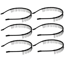PACKOVE 6Pcs Non Slip Comb Headbands for Women Men Durable Hairbands with Teeth for Sports Daily Wear Elegant Design for Secure Hair Management