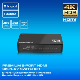 THDSW51-4K60 TEC 4K Ultra HD HDR Compatible, 5 Input, 1 Output, HDMI Switcher