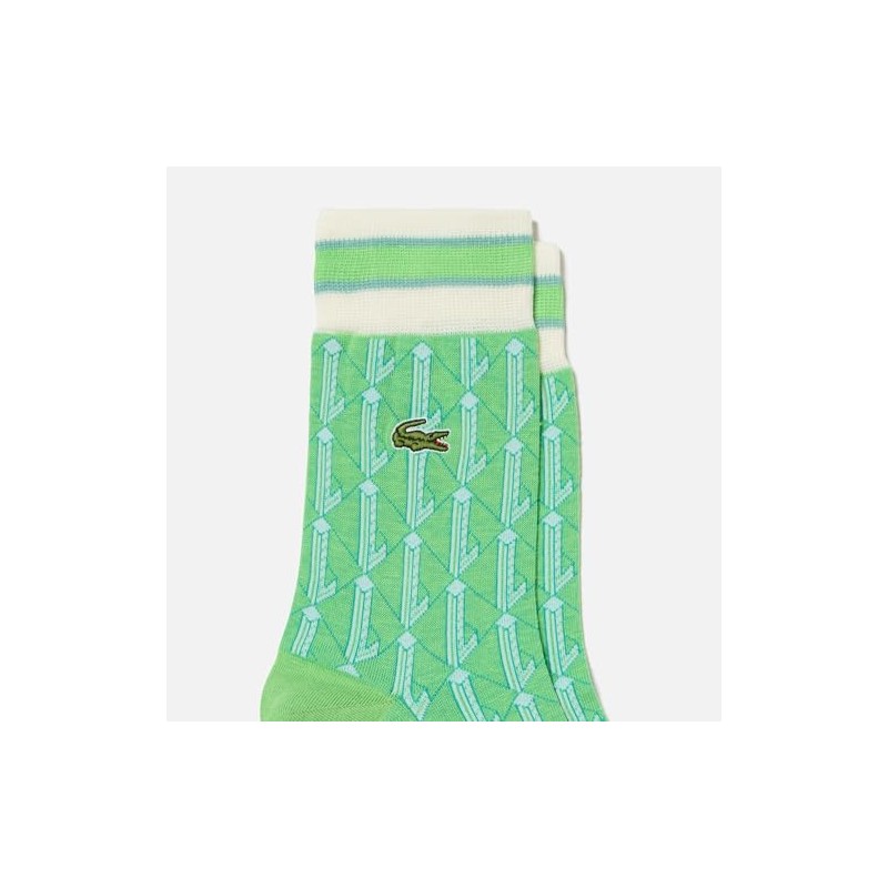 Lacoste Men's Monogram Jacquard Socks, green