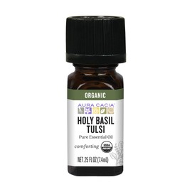 Aura Cacia Organic Holy Basil Tulsi Pure Essential Oil, 0.25 Oz