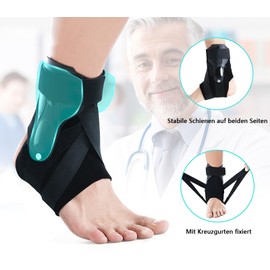Ankle Brace, Adjustable Foot Brace, Ankle Support with PE Board, Strong Stabilisation, Ankle Brace with Velcro Fastening, for Men and Women, Ankle Pain (S)