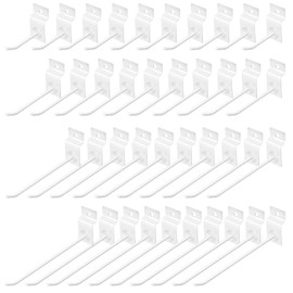 Yauhar 40Pcs 2/4/6/8 Inches White Slatwall Panel Hooks Assortment Set, Heavy Duty Slat Wall Hanging Display Hooks Pegboard Hanger Hook for Gridwall Garage Shop Retail