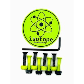 Isotope Skateboarding Fuel Rods – 1-Inch Skateboard Hardware, Black and Fluorescent Green, Set of 8