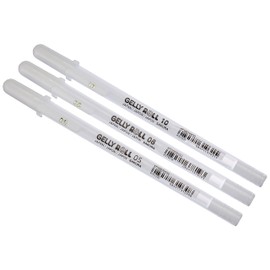 SAKURA 05/08/10 Gel Pen - Bright White Ink - Blister Pack of 3