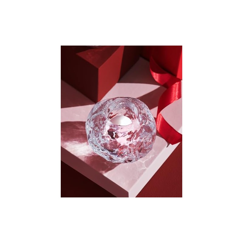 Kosta Boda Snowball Crystal Votive, 3.5" X 4.2"