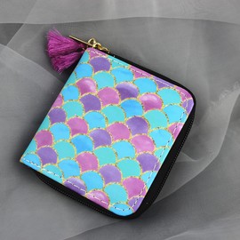 MayeBridge Cute Unicorn Purse Unicorn Zipper Wallet Long Clutch Bag PU Leather Purse For Girls Women (Mermaid 1207C)