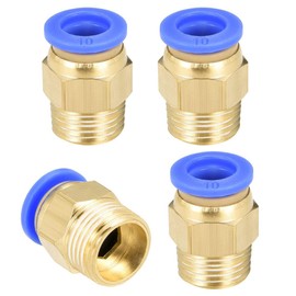 TA-VIGOR 10mm Pneumatic Push to Connect Fittings, G3/8 Male Thread Quick Connect Straight Coupler, Air Line Push Fit Connectors for Pneumatic Systems and Air Compressors, 4Pcs