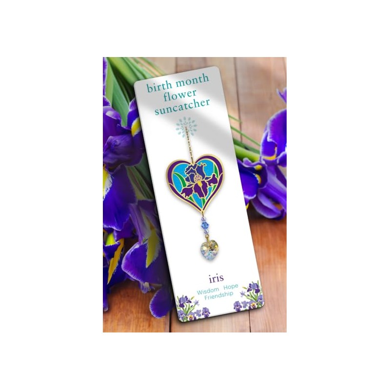 Birthmonth Flower Sun-Catcher Mobile - Stained Glass Effect - Sparkling