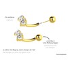 PIERCINGLINE Titanium Banana with Push Fit 3 Crystal Drops Piercing