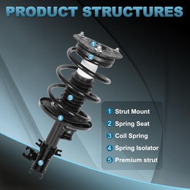 EVERESTWAY Front and Rear Complete Struts Assembly Shock Absorbers Compatible for Nissan Altima 2007 2008 2009 2010 2011 2012,Replace 172393 172392 4Pcs