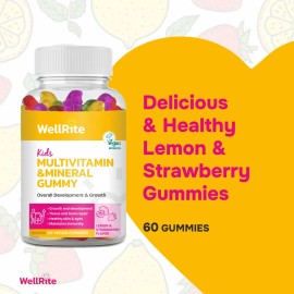 Wellrite Vitaminas Niños Multivitaminas 60 Gomitas Veganas