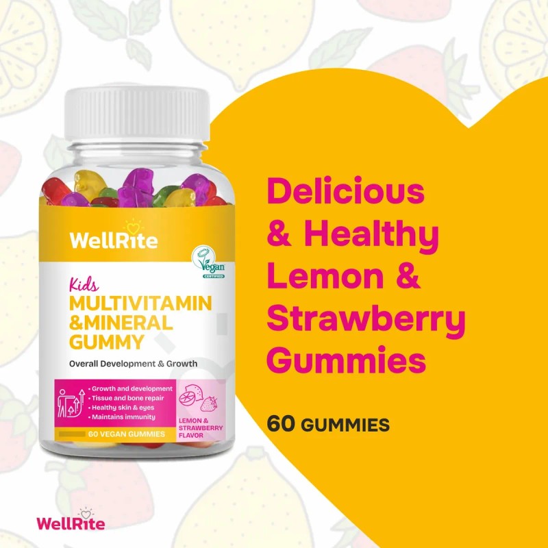 Wellrite Vitaminas Niños Multivitaminas 60 Gomitas Veganas