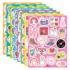 PartyGarden Wedding Love Stickers - 8 Sheets 160 Pcs for Kids Valentine's Day Anniversaries Bridal Shower Classroom Gift Exchange Scrapbook Bottle